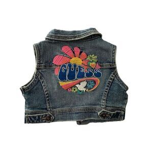 Guess Brand LosAngeles/Jean Vest/Child/ Embroidered Flowers Hippie Boho Toddler
